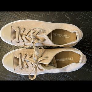 Converse cream sneakers - size women 10 . Excellent condition